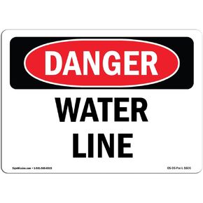 OSHA Danger Sign - Water Line | Aluminum Sign | Protect Your Business, Construction Site, Warehouse & Shop Area | Made in The USA