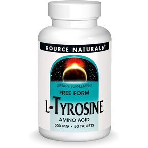 Source Naturals L-Tyrosine -Free Form Amino Acid Supplement - 100 Tablets