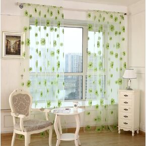 Window Sheer Curtains - Sunflower Printing Curtain Panel Set with Rod Pocket Rich Light Filtering Decorative Voile Window Drapes for Bedroom, Living Room, 2 Panels, 39.4 x78.7inch (Orange)