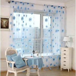 Window Sheer Curtains - Sunflower Printing Curtain Panel Set with Rod Pocket Rich Light Filtering Decorative Voile Window Drapes for Bedroom, Living Room, 2 Panels, 39.4 x78.7inch (Orange)