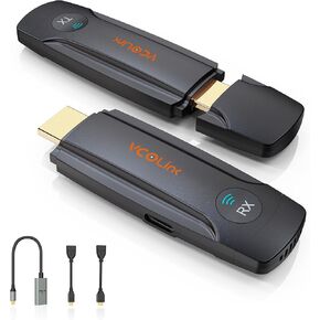 Wireless HDMI Transmitter and Receiver,Plug and Play,Portable 2.4G/5G Wireless HDMI Extender Kit Image Audio Video Streaming to HDTV/Projector/Monitor from Laptop,PC,Camera,Cable Box