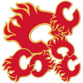 Desert Cactus Calgary Flames Team NHL National Hockey League Sticker Vinyl Decal Laptop Water Bottle Car Scrapbook (Type 3 - Main Logo)