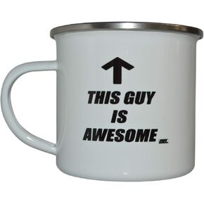 Funny This Guy Is Awesome Dad Camp Mug Enamel Camping Coffee Cup Gift For Father's Day Husband