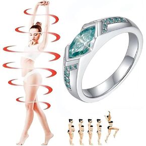 Magtherapy Lymphatic Therapy Titanium Ion Moissanite Diamond Ring, Acupuncture Unclog Bloodstream and Lymph Nodes Torina Crystal-Quartz Ionix Ring Open Cubic Zirconia Ring