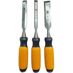 25-428 3 Pc. Pro Premium Wood Chisel, Carving Carpenter Set, Professional Grade Tools for Precision Crafting and Sculpting