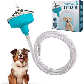 5-MinutePetBath Quick and Gentle Dog Shower Attachment for Shower Head, Portable Pet Wash Station, Dog Washing Kit, Pet Shower Attachment, Dog Shower Head, Shower Hose Attachment, Dog Washing - Blue