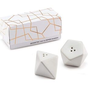 White Geometric Salt & Pepper Shaker Set
