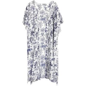tagunop Women's Kimono Swimsuit Coverups Floral Print Summer Beach Cover Up Casual Resort Wear