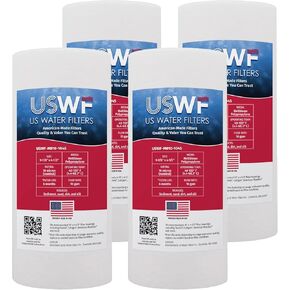 10 Micron 10 Inch x 4.5 Inch | 4-Pack Melt Blown Polypropylene Whole House Sediment Cartridge | Compatible with Liquatec SDF-45-1010, Hydronix SDF-45-1010 | Made in the USA, US Water Filters