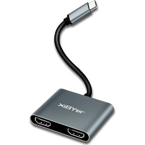 USB C to Dual HDMI Adapter,USB C Hub 4 in 1 Multiport Adapter Dual HDMI to USB C, USB 3.0 to USB C,Support 100W PD USB C Ports,Compatible with MacBook/MacBook Pro，HP，LG,Samsung Galaxy, Etc.