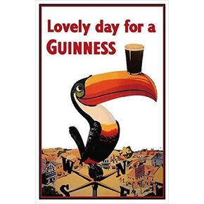 Buyartforless Guinness Beer Lovely Day Toucan on Weather-Vane 18x12 Advertising Art Print Poster Irish Stout Brew