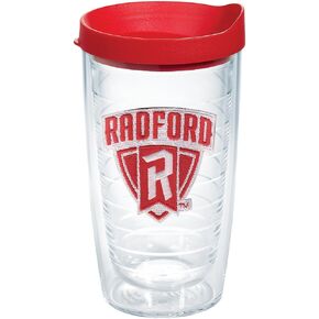 كوب Tervis Radford Highlanders معزول بشعار وغطاء أحمر، 16oz، شفاف