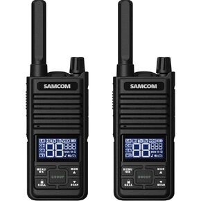 SAMCOM GMRS Walkie Talkies for Adults, T2 Rechargeable Two Way Radios Long Range, 2 Watt Durable Emergency Radio,30 Channels Group Call, NOAA Weather Alert, USB Type-c (4 Pack)
