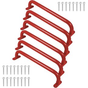 17 Inch 6 Pieces Blue Metal Safety Handles for Outdoor Playground Accessories - Playset Handles, Swing Sets Attachment Grab Bars, Kids Hand Grips Monkey Bar for Playhouse, Treehouse, Jungle Gym