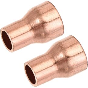 MECCANIXITY Reducing Copper Coupling Fitting Straight with Sweat End, 1/2 x 1/4 Inch ID for HVAC Refrigeration Adapter, Pack of 2