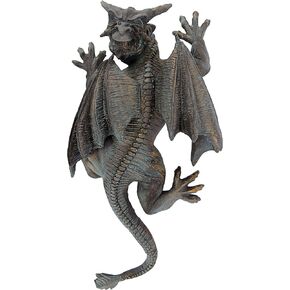 Design Toscano Gargoyle Demon on The Loose Gothic Decor Wall Sculpture, Medium, 13 Inch, Bronze Verdigris Finish