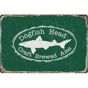 mokarier Fish Head Decorative Metal Tin Signs Tin Plate Sign Wall Art Decor Tin Sign Cafe Beer Bar Decoration Plat 12"X8" Inches Wall Art Plaque Vintage Home Decor