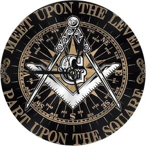 Masonic Faith Hope Charity Freemason 10in Battery Operated Round Wall Clock Non-Ticking Silent Clock -Rune Witch Style Decorative for Living Room, Kitchen, Home, Bedroom, Laundry Room, White
