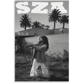 ملصق SkVLf Sza ملصق عتيق باللونين الأبيض والأسود لوحة زخرفية من القماش وملصقات جدارية وصورة فنية مطبوعة على ملصقات ديكور غرفة النوم العائلية الحديثة 12 × 18 بوصة (30 × 45 سم) in Kuwait