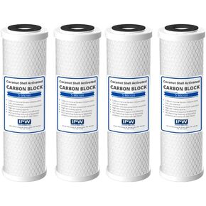 4-Pack Compatible for WaterPur CCI-10-CLW Activated Carbon Block Filter - Universal 10 inch Filter for WaterPur Clear Water Filter Housing by IPW Industries Inc.