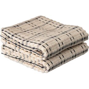 Ritz Royale Collection 100% Combed Terry Cotton, Highly Absorbent, Oversized Kitchen Towel Set, 28" x 18", 2-Pack, Solid, Black