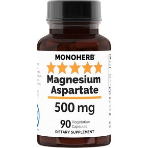 Magnesium Aspartate 500 mg per Capsule - 90 Veg Capsules