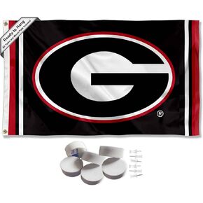 College Flags & Banners Co. Georgia Bulldogs Black Stripes Banner and Tapestry Wall Tack Pads