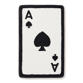 Poker Bathroom Mat Funny, Ace of Spades, Extra Soft and Absorbent Bath Rugs, Machine Wash Dry, Non-Slip Carpet Mat for Tub, Shower, and Bath Room, Spade, 16x24