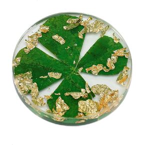 Real Four Leaf Clover Good Luck Pocket Token, Preserved, 1.25" (CLOVER03)