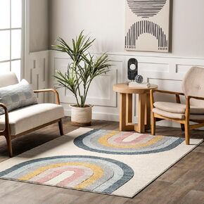 nuLOOM Jerri Double Half Rainbow Kids Area Rug, 8x10, Beige