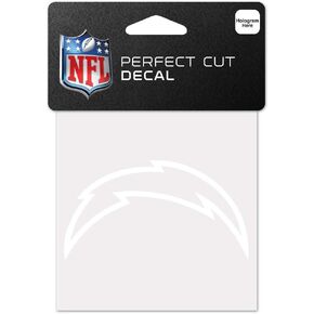 WinCraft NFL Los Angeles Chargers 4x4 Perfect Cut White Decal, One Size, Team Color