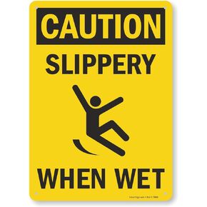 SmartSign "Caution - Slippery When Wet" Sign | 10" x 14" Plastic
