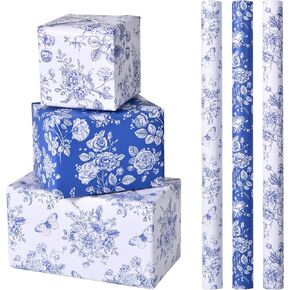 Titiweet Dinosaur Wrapping Paper Rolls - Birthday Wrapping Paper for Boys Girls, 3 Mini Rolls 17" x 120" Kids Wrapping Paper for Dinosaur Birthday Party (dinosaur)