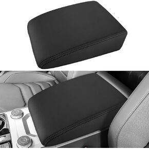 INTGET for 2024 Volkswagen/VW Atlas Center Console Cover Cushion Arm Rest Cover Middle Console Cover Central Armrest Lid Protector for 2024 Volkswagen VW Atlas Interior Accessories (Black Cushion)