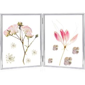 6 inches Black Metal Beautiful Picture Frames, 4x6 Foldable Floating Photo Frame, Folding Picture Frame for Thanksgiving Wedding Holiday Women Grandma Gifts