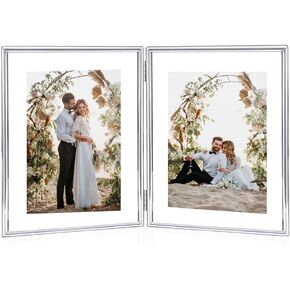 6 inches Black Metal Beautiful Picture Frames, 4x6 Foldable Floating Photo Frame, Folding Picture Frame for Thanksgiving Wedding Holiday Women Grandma Gifts