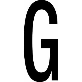 Aviditi "G" Vinyl Warehouse Letter Labels/Stickers, 4" x 2 1/8", Black/White, (Pack of 50 Labels)