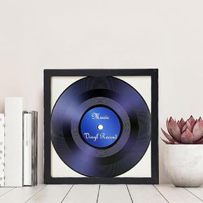 Black Music Record Album Frame,13x13 Black RecordFrame,Sturdy and Lightweight,PVC Album Frame Made to DisplayVinylRecords,Home Decor LP Record Frame for Wall Easy to Hang Suit to 12x12 LP Covers,