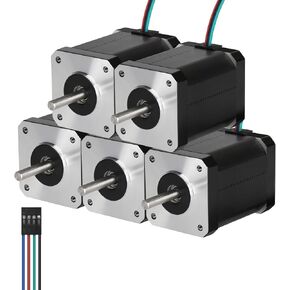 Nema 17 Stepper Motor 0.4 A-12V High Torque 290mNm(41.06oz.in）33mm 1.8 Deg Bipolar 2 Phase 4 Leadfor 3D Printer/DIY CNC/Digital Camera, 1.66x1.66x1.3inch in Kuwait