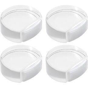 VIDELLY 4 Pcs Floor Door Stoppers, Self Adhesive Door Stop Bumpers, Clear Acrylic Buffers Protector of Door or Furniture, No Drilling Floor Door Stop for Office Home Hotel School