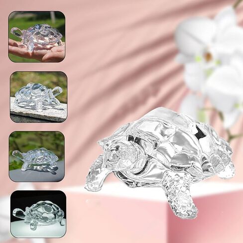 سلحفاة زجاجية كريستالية لفنغ شوي وفاستو، فاستو، زجاج فنغ شوي، سلحفاة كريستال، هدية تحفة سلحفاة - مجموعة من 2 in Kuwait