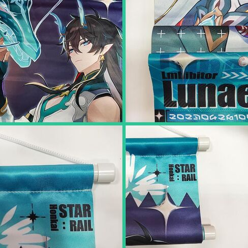 هونكاي: ملصق ستار ريل للديكور الداخلي (27.5 بوصة × 10 بوصة)، معلق على الحائط بطباعة فنية عالية الدقة على القماش هونكاي: ملصقات شخصية ستار ريل لمحبي الألعاب. (روبن) in Kuwait