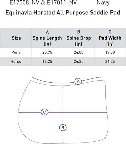 Equinavia Harstad All Purpose Saddle Pad | Classic & Durable | Moisture-Wicking Tricot Backing in Kuwait