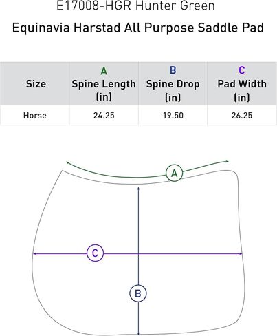 Equinavia Harstad All Purpose Saddle Pad | Classic & Durable | Moisture-Wicking Tricot Backing in Kuwait