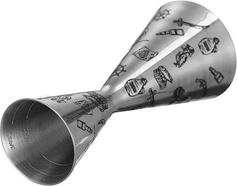 Double Cocktail Jigger Slim Style Measuring Jigger with Etched Pattern (Polisehd Spirit) in Saudi Arabia