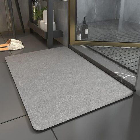 Diatomaceous Earth Bath Mat|Quick Dry Bath Mat|Super Absorbent Bath Mat|Non Slip Bathroom Rugs(40×60cm) (Grey-Beige) in Saudi Arabia