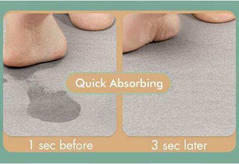 Diatomaceous Earth Bath Mat|Quick Dry Bath Mat|Super Absorbent Bath Mat|Non Slip Bathroom Rugs(40×60cm) (Grey-Beige) in Saudi Arabia