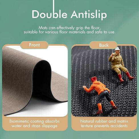 Diatomaceous Earth Bath Mat|Quick Dry Bath Mat|Super Absorbent Bath Mat|Non Slip Bathroom Rugs(40×60cm) (Grey-Beige) in Saudi Arabia