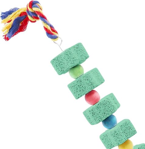 2 Pack Large Chicken Chewing Toy, Chick Beak Grinding Calcium Stone with Bells, Chicken Cage Accessories, Cage Toys for Cockatiel Parakeet Parrot Budgies Rat Hamster Rabbit Bunny African Grey in Saudi Arabia