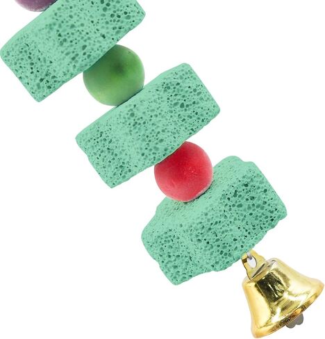 2 Pack Large Chicken Chewing Toy, Chick Beak Grinding Calcium Stone with Bells, Chicken Cage Accessories, Cage Toys for Cockatiel Parakeet Parrot Budgies Rat Hamster Rabbit Bunny African Grey in Saudi Arabia
